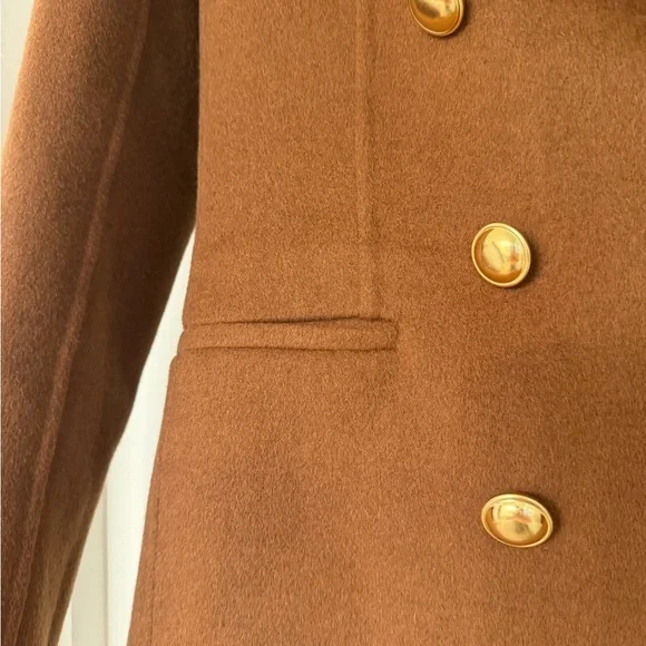 Express Hand Sewn Wool Blend Double Breasted Novelty Button Brown Blazer Jacket - Picture 8 of 15